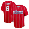 Miami Marlins #6 Otto Lopez Player Red HOLBERT City Connect Home Game Stitched Jerseys