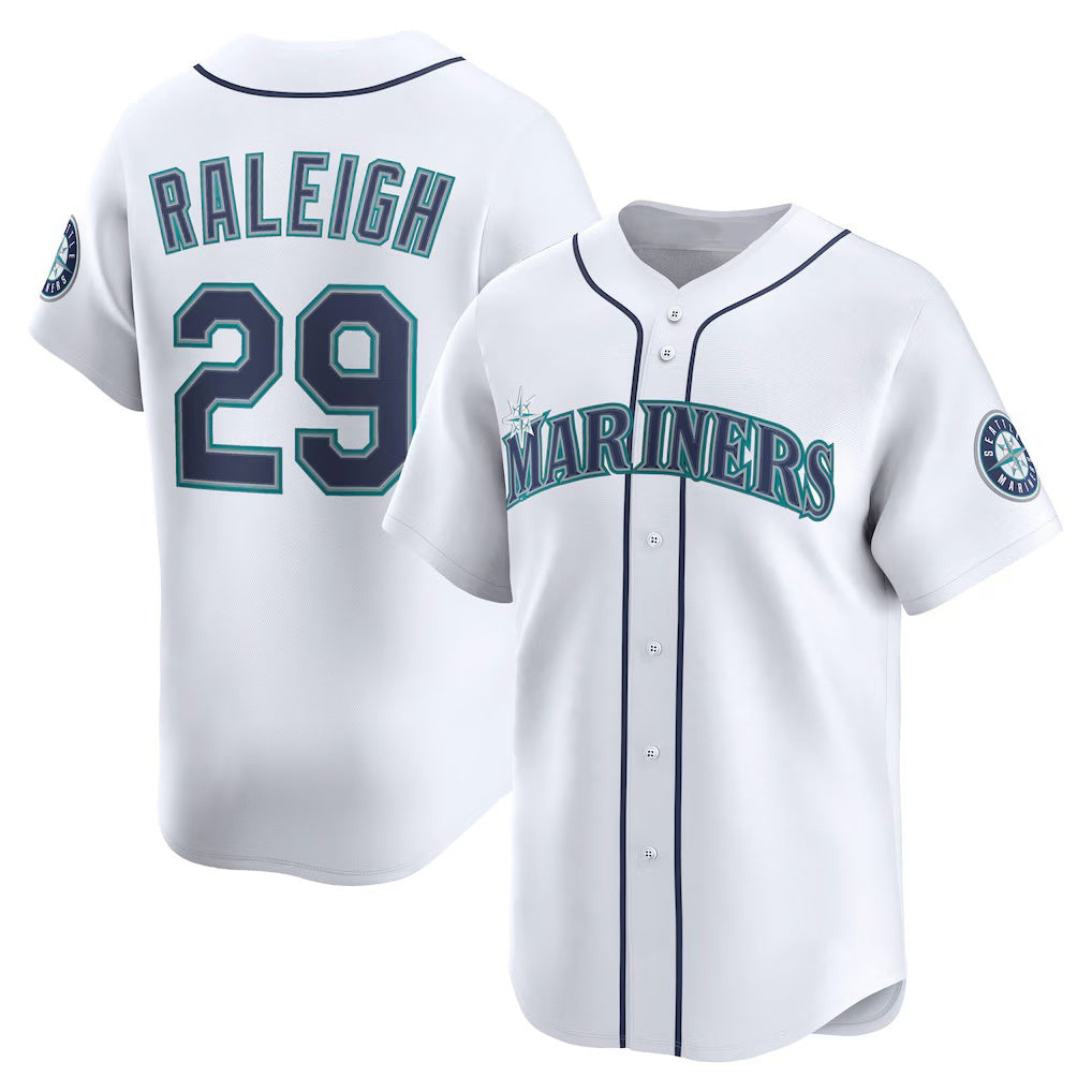 Seattle Mariners #29 Cal Raleigh White HOLBERT Home Limited Player Jersey