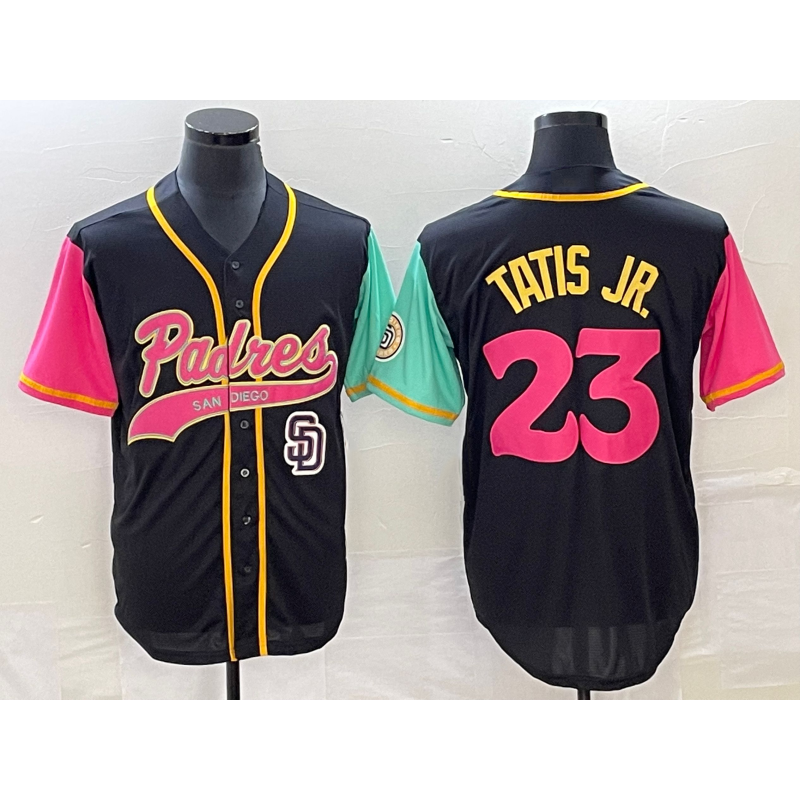 San Diego Padres #23 Fernando Tatis Jr Black HOLBERT NEW 2023 City Connect Cool Base Stitched Jersey