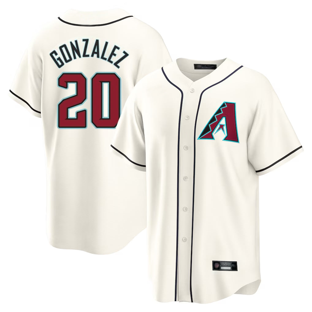 Arizona Diamondbacks #20 Luis Gonzalez Player Cream HOLBERT Home Game Stitched Jerseys
