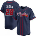 Atlanta Braves #28 Matt Olson Navy HOLBERT 2025 Speedway Classic Alternate Limited Stitched Jersey