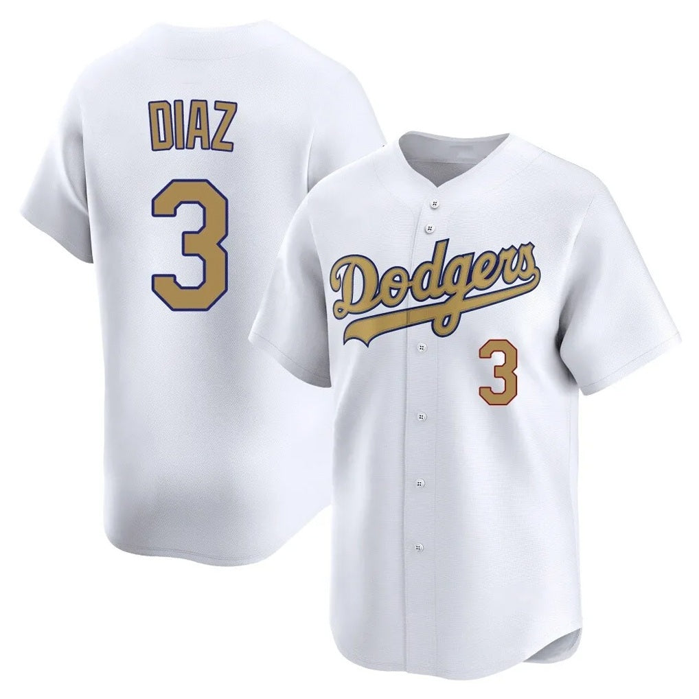 Los Angeles Dodgers #3 Edwin D¨ªaz Player Gold HOLBERT Collection Limited Home Stitched Jerseys