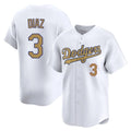 Los Angeles Dodgers #3 Edwin D¨ªaz Player Gold HOLBERT Collection Limited Home Stitched Jerseys