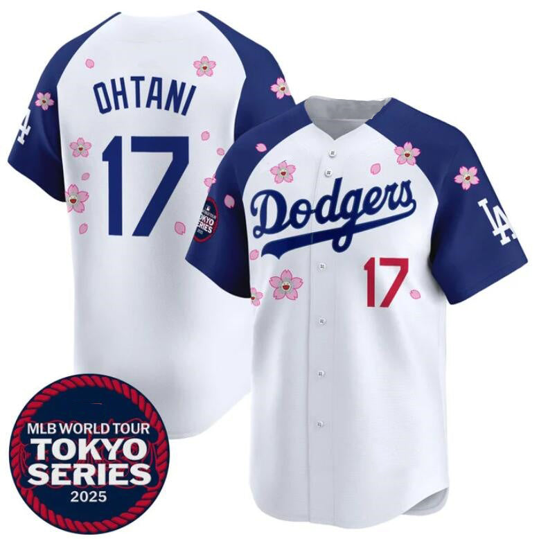Los Angeles Dodgers #17 Shohei Ohtani White Royal HOLBERT 2025 Tokyo Series Limited Stitched Jersey