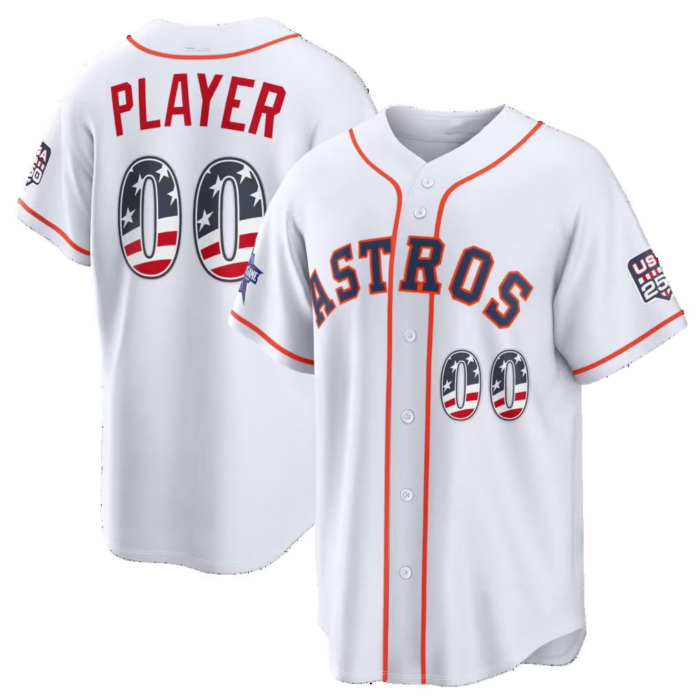 Custom Houston Astros 2026 All-Star Edition Stars & Stripes White HOLBERT Stadium Pick-A-Player Jersey