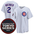 Chicago Cubs #2 Nico Hoerner White HOLBERT 2025 World Tour Tokyo Series Home Stitched Jersey