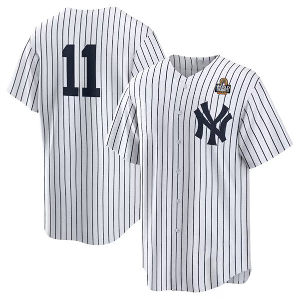 New York Yankees #11 Anthony Volpe White HOLBERT 2024 World Series Cool Base Stitched Jersey