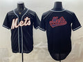 New York Mets Team Big Logo 2026 Fashion Replica Black HOLBERT Out Stitched Jersey