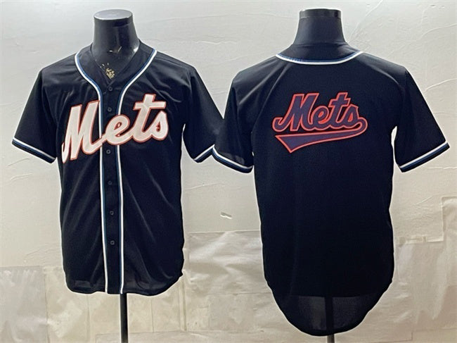 New York Mets Team Big Logo 2026 Fashion Replica Black HOLBERT Out Stitched Jersey