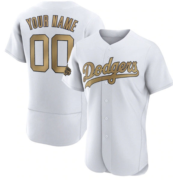 Custom Los Angeles Dodgers Active Player White HOLBERT 2022 All-Star Flex Base Stitched Jersey