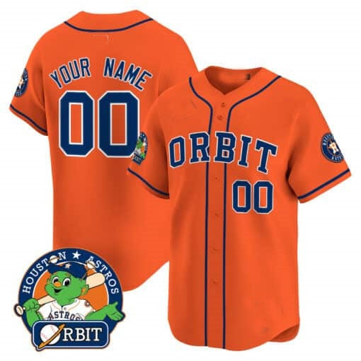 Custom Houston Astros Orbit Patch Vapor Premier Limited Jersey ¨C Orange HOLBERT