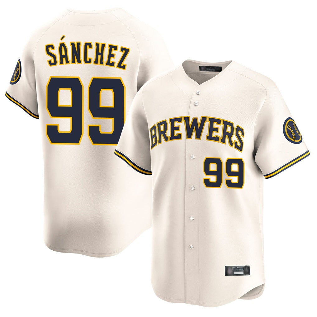 Milwaukee Brewers #99 Gary Sanchez Player Cream HOLBERT Home Limited Game Stitched Jerseys