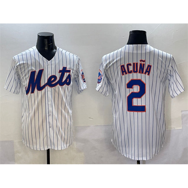 New York Mets #2 Luisangel Acuna White HOLBERT Cool Base Stitched Jersey