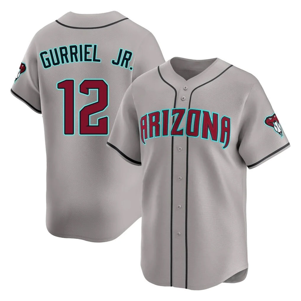 Arizona Diamondbacks #12 Lourdes Gurriel Jr Player Gray HOLBERT Road Limited Home Game Stitched Jerseys