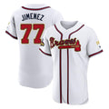 Atlanta Braves #77 Joe Jimenez Player White Gold HOLBERT Limited Elite Home Game Stitched Jerseys