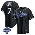 Los Angeles Dodgers #7 Blake Snell Player Black HOLBERT Carbon Limited World Series Meet Home Stitched Jerseys