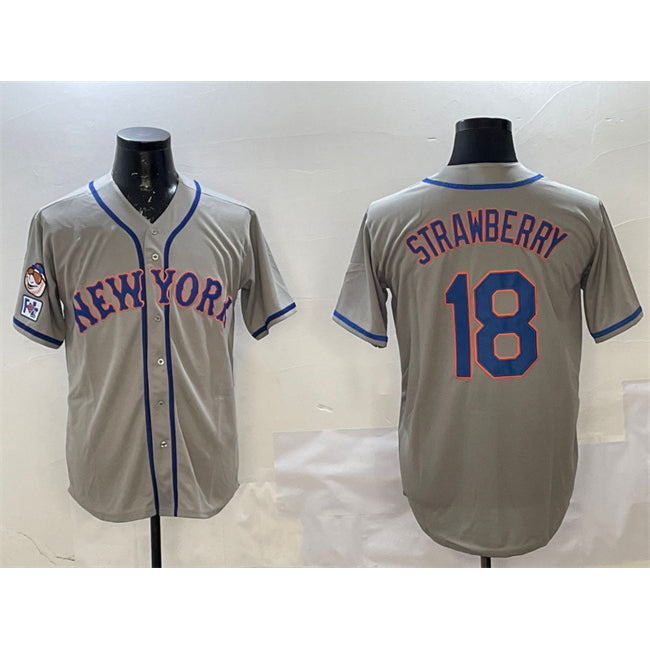 New York Mets #18 Darryl Strawberry Grey HOLBERT 2025 Spring Training Cool Base Stitched Jersey