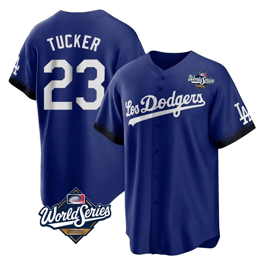 Los Angeles Dodgers #23 Kyle Tucker Player Royal HOLBERT World Series City Connect Home Game Stitched Jerseys
