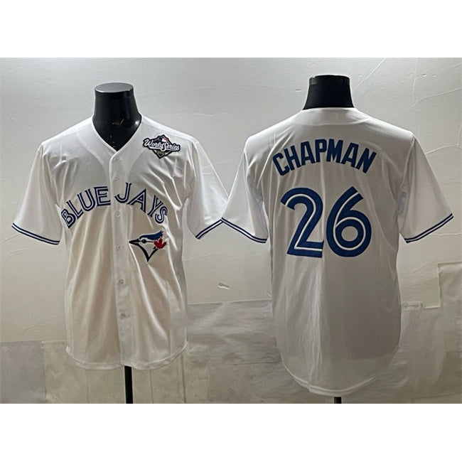 Toronto Blue Jays #26 Matt Chapman White HOLBERT 2025 World Series Home Cool Base Stitched Jersey