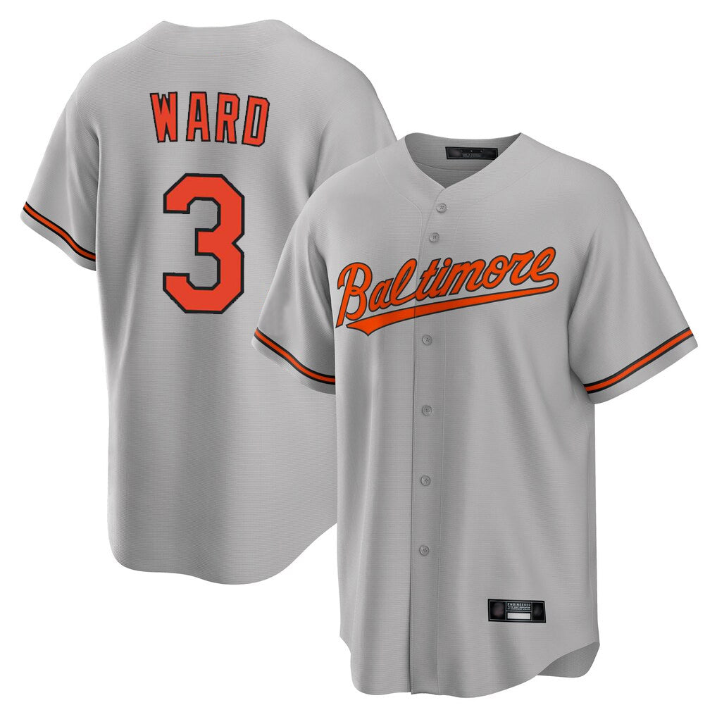 Baltimore Orioles #3 Taylor Ward Player Gray HOLBERT Home Game Stitched Jerseys