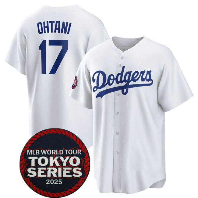 Los Angeles Dodgers #17 Shohei Ohtani White HOLBERT 2025 World Tour Tokyo Series Home Stitched Jersey