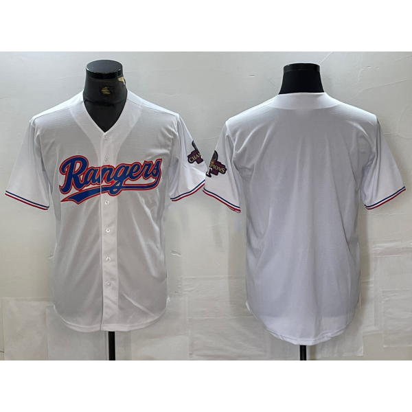 Texas Rangers Bank White HOLBERT 2023 World Series Champions Cool Base Jersey