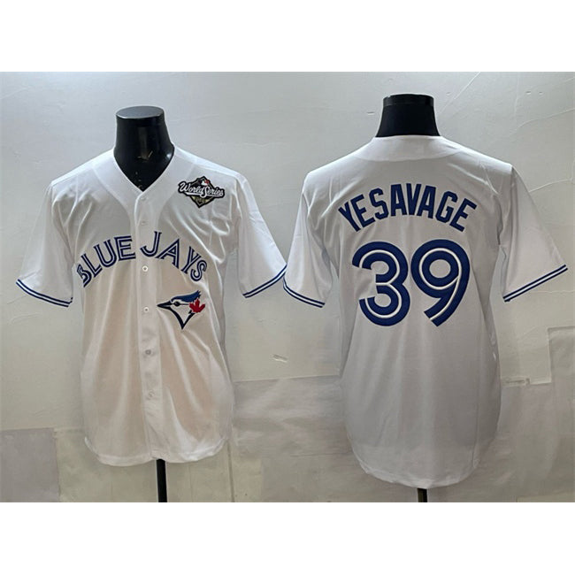 Toronto Blue Jays #39 Trey Yesavage White HOLBERT 2025 World Series Home Cool Base Stitched Jersey