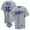Los Angeles Dodgers #16 Will Smith Player Gray HOLBERT World Series Meet Game Stitched Jerseys