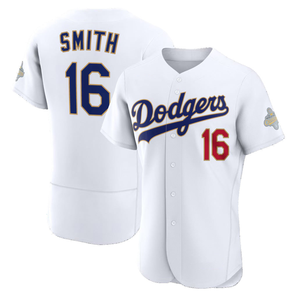 Los Angeles Dodgers #16 Will Smith White HOLBERT 2026 Gold Collection Authentic Jersey