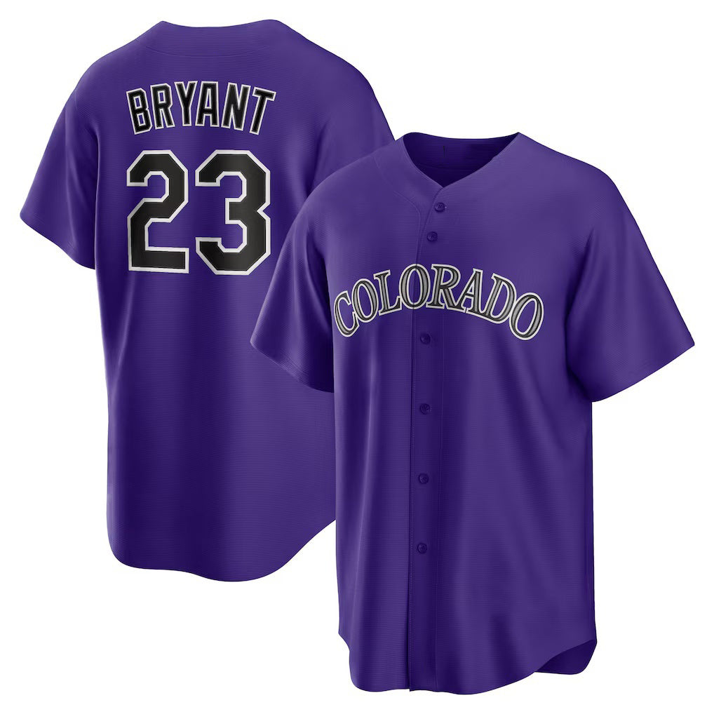 Colorado Rockies #23 Kris Bryant Purple HOLBERT Alternate Replica Player Jersey