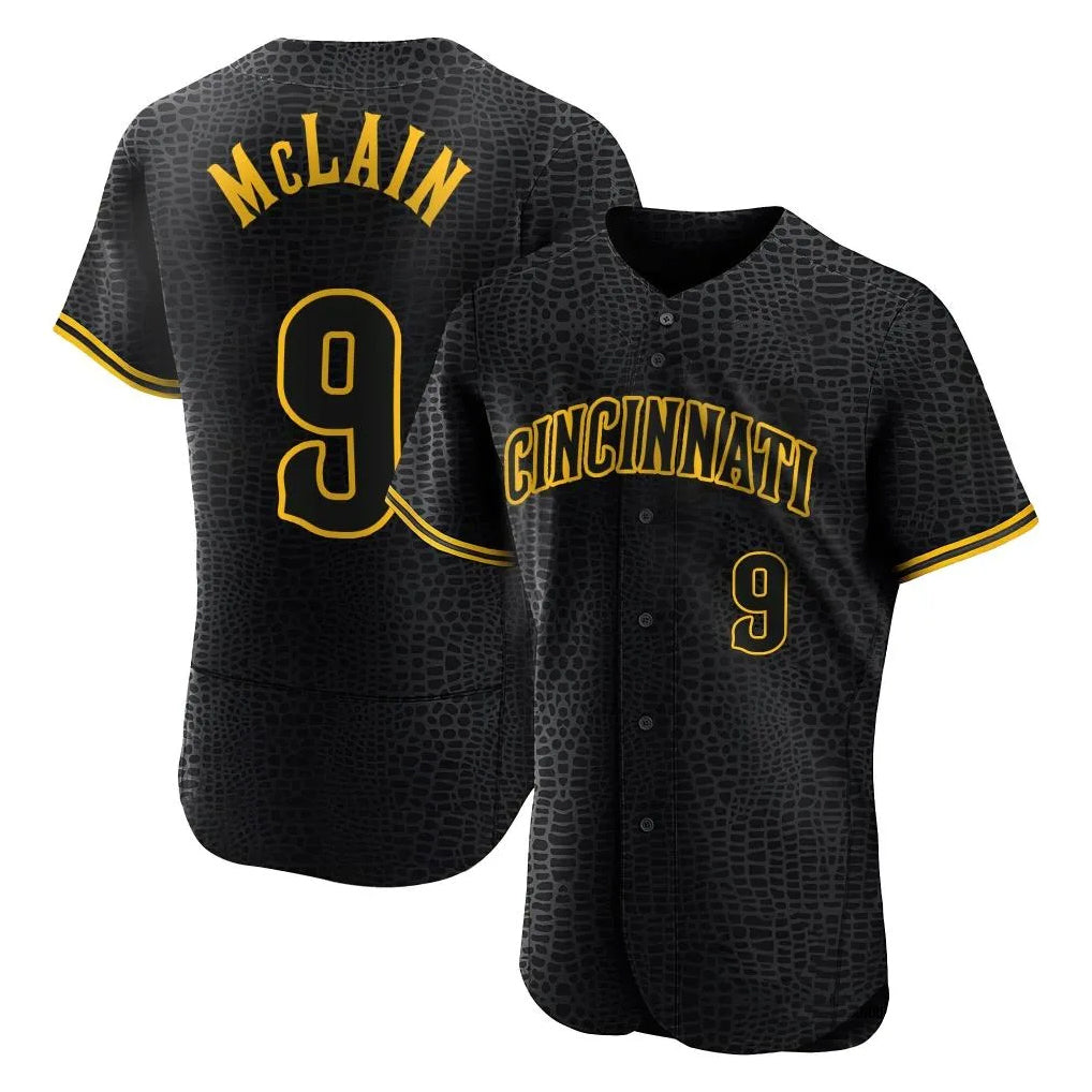 Cincinnati Reds #9 Matt McLain Player Black HOLBERT Snake Skin City Limited Elite Home Stitched Jerseys