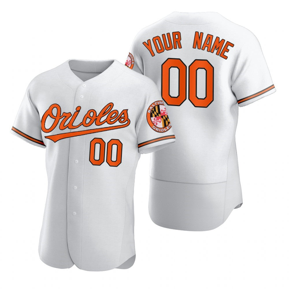 Custom Baltimore Orioles White HOLBERT 2020 Stitched Flex Base Jersey