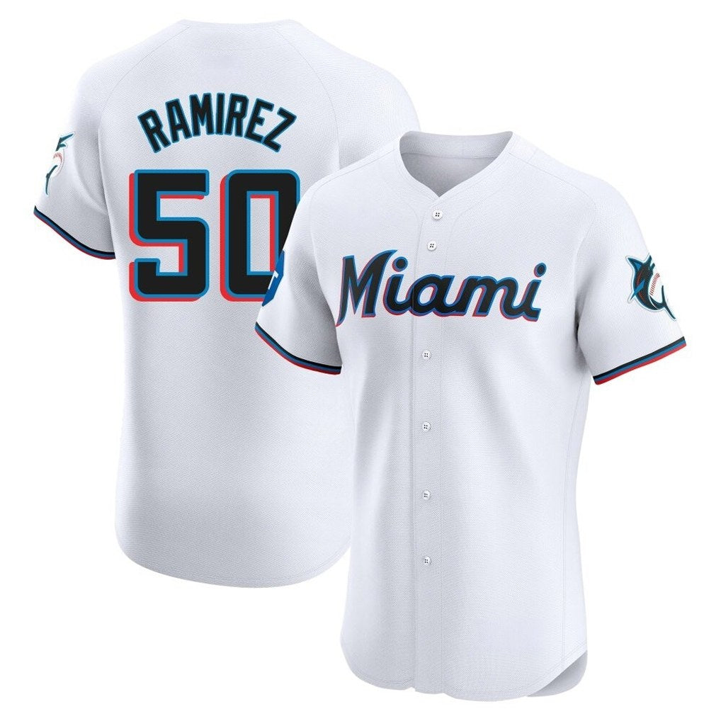 Miami Marlins #50 Agustin Ramirez Player White HOLBERT Home Limited Elite Stitched Jerseys