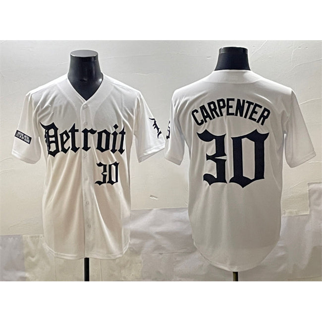 Detroit Tigers #30 Kerry Carpenter White HOLBERT 'Motor Gothic Edition' Vapor Premier Limited Stitched Jersey