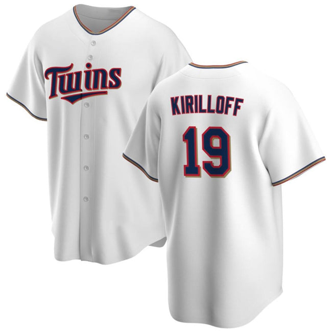 Minnesota Twins #19 Alex Kirilloff White HOLBERT Cool Base Stitched Jersey 2