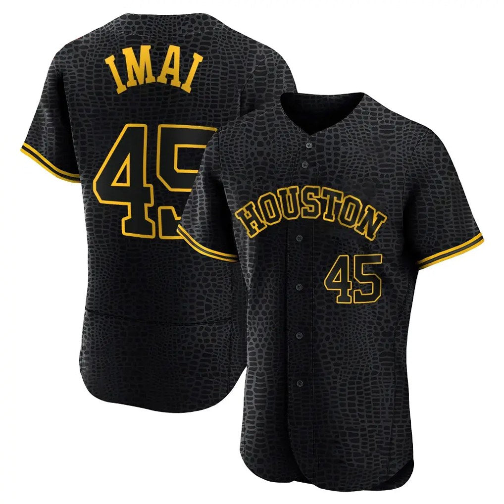 Houston Astros #45 Tatsuya Imai Player Black HOLBERT Snake Skin City Limited Elite Home Stitched Jerseys