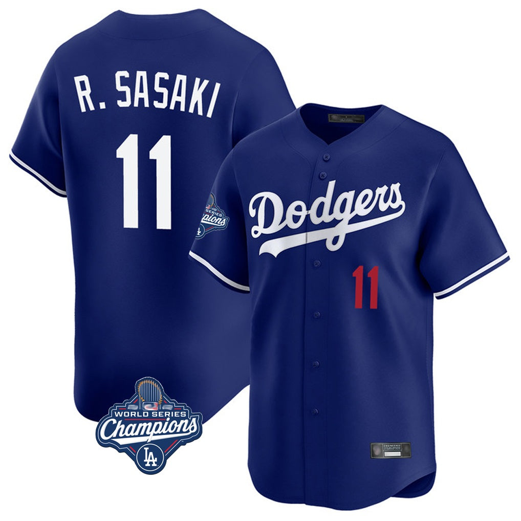Los Angeles Dodgers #11 Roki Sasaki Player Royal HOLBERT World Series Meet Limited Home Stitched Jerseys