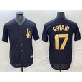 Los Angeles Dodgers #17 Shohei Ohtani Black Gold HOLBERT Cool Base Stitched Jersey