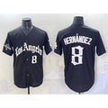 Los Angeles Dodgers #8 Enrique Hernandez Black HOLBERT Mexico 2025 LA Gothic Style With 2024 World Series Champions Patch Vapor Premier Limited Stitched Jersey