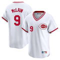 Cincinnati Reds #9 Matt McLain Player White HOLBERT Cooperstown Collection Limited T-shirt Home Stitched Jerseys