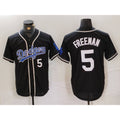 Los Angeles Dodgers #5 Freddie Freeman Number Black HOLBERT Cool Base With Patch Stitched Jerseys