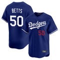 Los Angeles Dodgers #50 Mookie Betts Player Royal HOLBERT Limited Home Stitched Jerseys