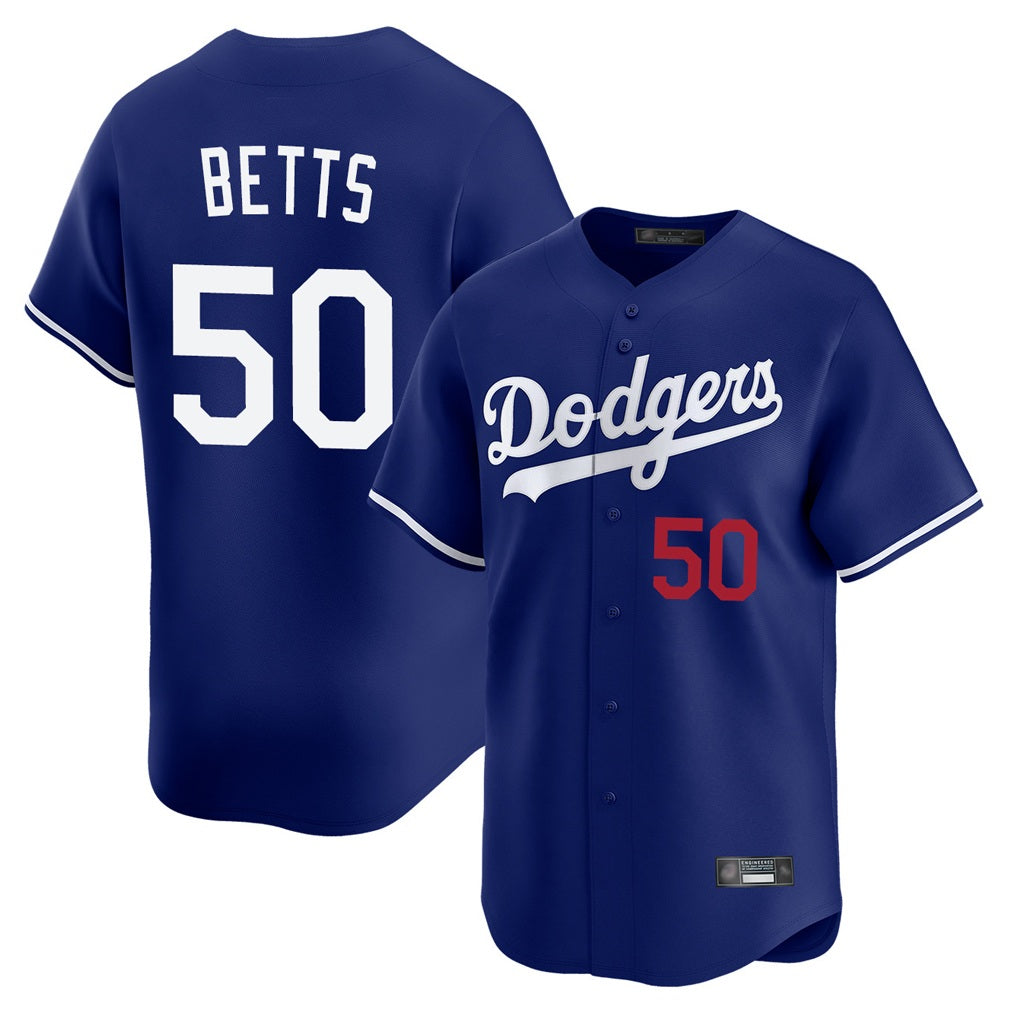 Los Angeles Dodgers #50 Mookie Betts Player Royal HOLBERT Limited Home Stitched Jerseys