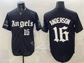 Los Angeles Angels #16 Garret Anderson Black HOLBERT 'Gothic Halo Edition' Vapor Limited Stitched Jersey