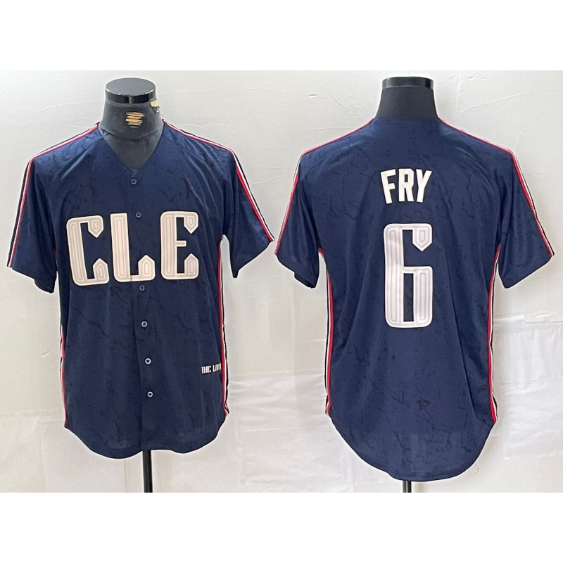 Cleveland Guardians #6 David Fry Navy HOLBERT 2024 City Connect Limited Stitched Jersey