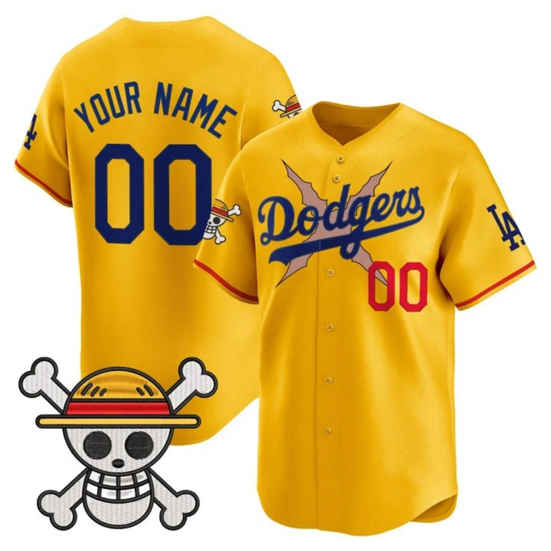 Custom Los Angeles Dodgers x One Piece Gold HOLBERT 2025 Vapor Premier Limited Jersey - Stitched