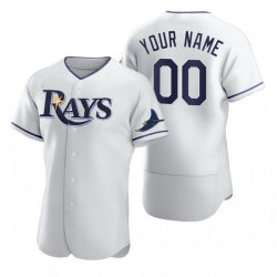 Custom Tampa Bay Rays White HOLBERT 2020 Stitched Flex Base Jersey