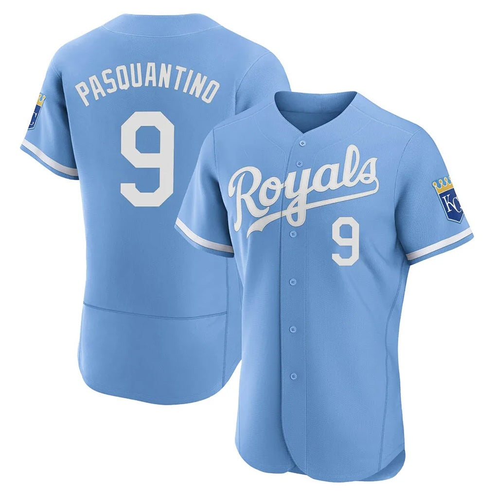 Kansas City Royals #9 Vinnie Pasquantino Player Light Blue HOLBERT Alt Limited Elite Home Stitched Jerseys