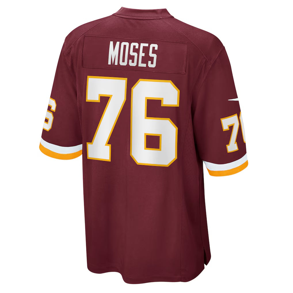 W.Football Team #76 Morgan Moses Burgundy HOLBERT Game Player Jersey