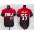 Philadelphia Phillies #55 Ranger Suarez Red HOLBERT 2024 City Player Number Cool Base Jerseys